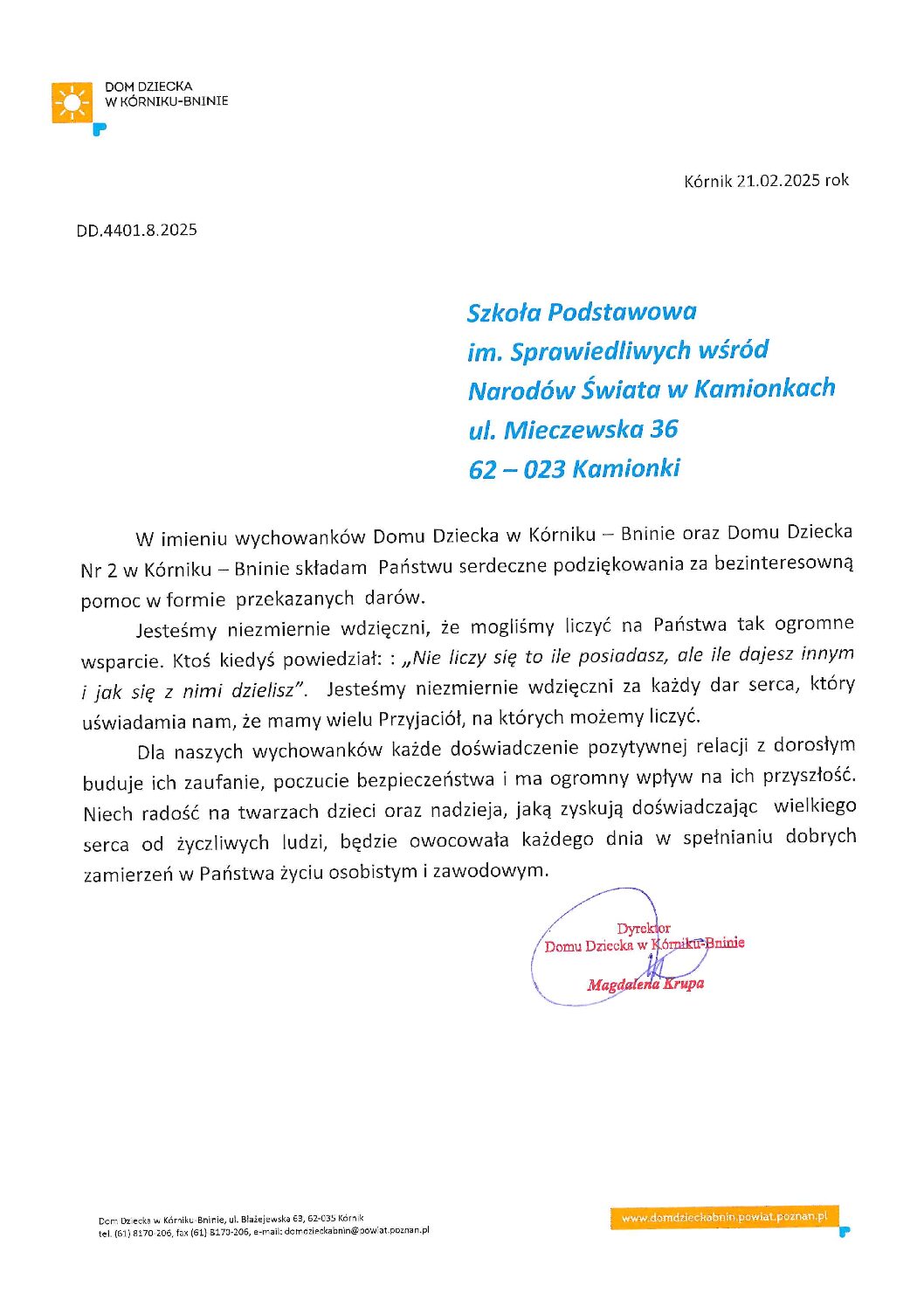 Podziękowania